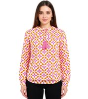 ZWILLINGSHERZ Damen Sommer-Bluse Tunika-Shirt mit Blumen 33256-90 Weiß/Pink/Orange ZWILLINGSHERZ Damen Sommer-Bluse Tunika-Shirt mit Blumen 33256-90 Weiß/Pink/Orange