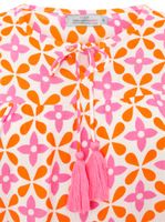 ZWILLINGSHERZ Damen Sommer-Bluse Tunika-Shirt mit Blumen 33256-90 Weiß/Pink/Orange ZWILLINGSHERZ Damen Sommer-Bluse Tunika-Shirt mit Blumen 33256-90 Weiß/Pink/Orange
