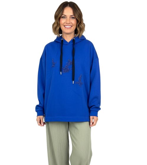 ZEGY Women's Hoodie with Bird Decorations Cotton Pullover Sweater 1074 Blue