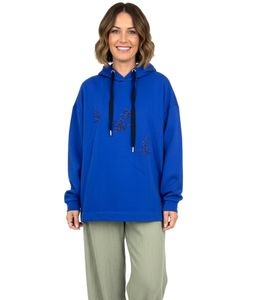 Sudadera con capucha ZEGY para mujer con adornos de pájaros, jersey de algodón, 1074, azul