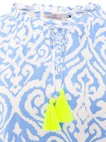 ZWILLINGSHERZ Ornamente Damen Sommer-Bluse Tunika-Shirt mit Quasten 33223-84 Blau/Weiß/Gelb ZWILLINGSHERZ Ornamente Damen Sommer-Bluse Tunika-Shirt mit Quasten 33223-84 Blau/Weiß/Gelb