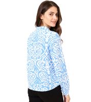 ZWILLINGSHERZ Ornamente Damen Sommer-Bluse Tunika-Shirt mit Quasten 33223-84 Blau/Weiß/Gelb ZWILLINGSHERZ Ornamente Damen Sommer-Bluse Tunika-Shirt mit Quasten 33223-84 Blau/Weiß/Gelb