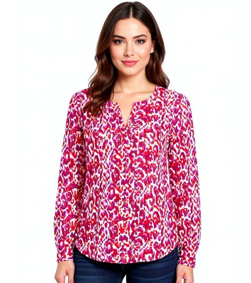 ZWILLINGSHERZ Mille Fleur Women's Summer Blouse Tunic Shirt with Buttons 33104-1 Pink/Red/Purple/White