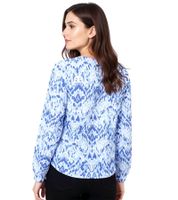 Chemisier d'été femme ZWILLINGSHERZ à motif ethnique, chemise à manches longues en coton 33234-86, bleu/blanc/rose