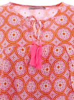 Blusa de verano para mujer ZWILLINGSHERZ con estampado llamativo 33125-4 Naranja/Rosa Blusa de verano para mujer ZWILLINGSHERZ con estampado llamativo 33125-4 Naranja/Rosa