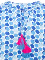 Blusa de verano ZWILLINGSHERZ para mujer, estilo túnica, 33215-86, azul/blanco/rosa Blusa de verano ZWILLINGSHERZ para mujer, estilo túnica, 33215-86, azul/blanco/rosa