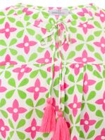 ZWILLINGSHERZ Holiday Mood Women's Summer Blouse Tunic Shirt with Stars 33256-22 Green/Pink/White