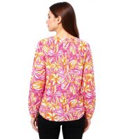 Chemisier d'été pour femme ZWILLINGSHERZ avec motif accrocheur, chemise à manches longues en coton 33233-90 blanc/orange/rose Chemisier d'été pour femme ZWILLINGSHERZ avec motif accrocheur, chemise à manches longues en coton 33233-90 blanc/orange/rose