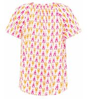 ZWILLINGSHERZ Little Lobster Women's Summer Blouse Tunic Shirt with Short Sleeves 33337-90 Orange/Pink/White