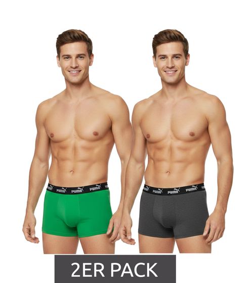Pack de 2 calzoncillos bóxer básicos PUMA Everyday para hombre, de algodón, 701232894 004, gris/verde
