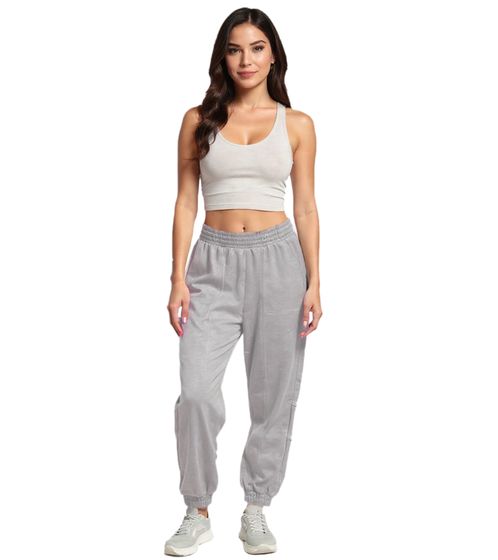 ZEGY Women's Jogging Pants, Comfortable Sweatpants with Side Pockets, Cotton Pants 1068 Light Gray