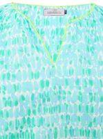 ZWILLINGSHERZ Women's Cotton Blouse Summer Blouse Tunic Shirt 33230-85 Green/White/Blue