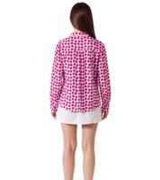 ZWILLINGSHERZ Women's Polka Dot Summer Blouse Tunic Shirt 33095-1 Pink/White