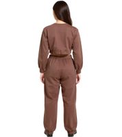 ZEGY Damen Jogging-Anzug Sweat-Jogger Crop-Pullover Baumwoll-Set 1072 Braun ZEGY Damen Jogging-Anzug Sweat-Jogger Crop-Pullover Baumwoll-Set 1072 Braun