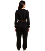 Ensemble de jogging ZEGY pour femme, sweat-shirt de jogging, pull court avec demi-zip, en coton, 1072 noir Ensemble de jogging ZEGY pour femme, sweat-shirt de jogging, pull court avec demi-zip, en coton, 1072 noir