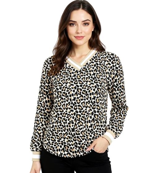 ZWILLINGSHERZ Leo Women's Long-Sleeve Summer Shirt with Animal Print 31631-29-27 Beige