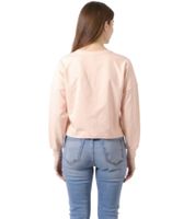Pull court ZEGY pour femme, chemise à manches longues, pull court simple en coton, 1067 Rose Pull court ZEGY pour femme, chemise à manches longues, pull court simple en coton, 1067 Rose