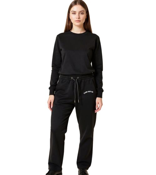 ZEGY Women's Jogging Pants, Comfortable Sweatpants with Side Pockets, Cotton Pants, 1063 Black