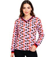 ZWILLINGSHERZ Women's Polka Dot Long-Sleeve Summer Shirt 31629-15 Red/Pink/White