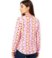 ZWILLINGSHERZ Women's Polka Dot Long-Sleeve Summer Shirt 31629-22 Pink/Light Blue/Orange