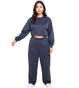 Tuta da jogging da donna ZEGY, felpa, maglione corto, set in cotone, 1072 blu navy Tuta da jogging da donna ZEGY, felpa, maglione corto, set in cotone, 1072 blu navy