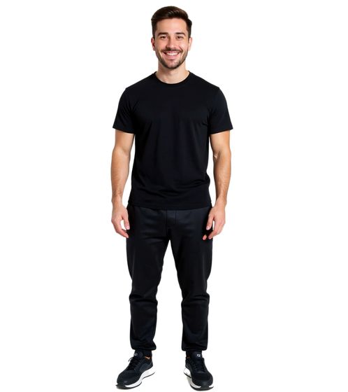 STANNO Men's Tracksuit Bottoms with Logo Patch Joggers 432200-800 Black