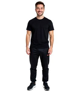 STANNO Men's Tracksuit Bottoms with Logo Patch Joggers 432200-800 Black