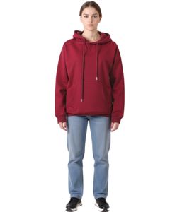 ZEGY Damen Hoodie schlichter Kapuzen-Pullover mit Kängurutasche Sweater 1077 Bordeaux-Rot