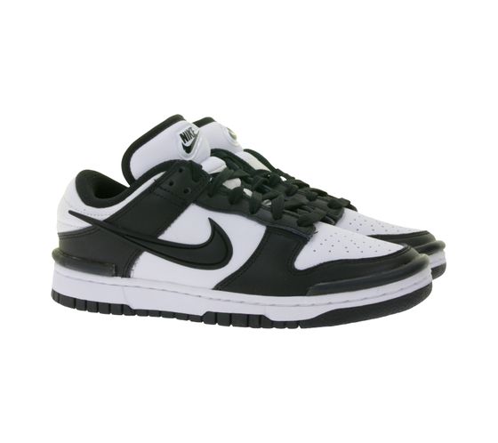 Scarpe da skate Nike Dunk Low Twist Panda da donna, stile vintage used, DZ2794 001, nere/bianche