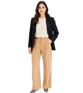 Women's Palazzo Pants with Comfortable Waistband, Summer Pants 965699 Beige Women's Palazzo Pants with Comfortable Waistband, Summer Pants 965699 Beige