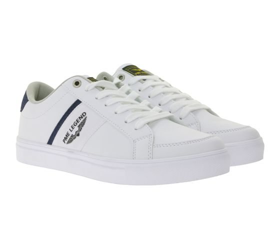 Baskets basses PME LEGEND Eclipse pour avec empiècements textiles latéraux, baskets de tous les jours, chaussures à lacets, PBO2402280-526 Blanc/Marine