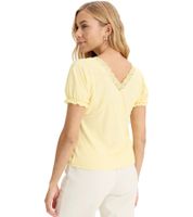 T-shirt femme à motifs décoratifs, manches courtes 919297 Jaune