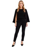 Pantalones de vestir para mujer, sencillos para diario, corte entallado, 974616 Negro