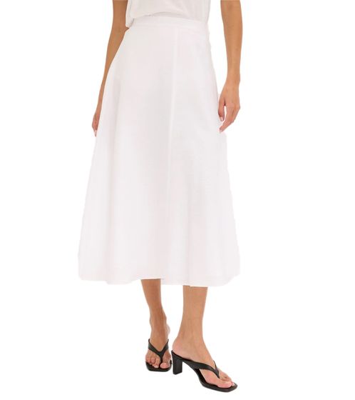 Falda romántica de verano para mujer, falda midi con vuelo, 925337 Blanco