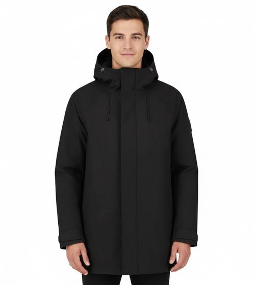 Giacca invernale isolante da uomo Blue LOOP Originals Virga Iso Long Jacket, giacca invernale sostenibile con finitura OrganoTex Industrial DWR M-VJL006-22-B001 Nero