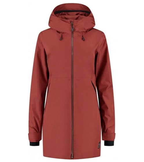 Blue LOOP Originals Virga Shell Parka da donna, giacca antipioggia sostenibile con finitura DWR W-VP006-22-B432 Rosso scuro