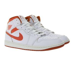 NIKE Air Jordan 1 Mid Men's Genuine Leather Sneakers Low-Top Trainers FJ3458 160 White/Red NIKE Air Jordan 1 Mid Men's Genuine Leather Sneakers Low-Top Trainers FJ3458 160 White/Red
