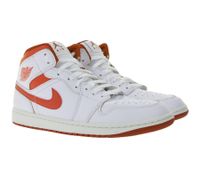 NIKE Air Jordan 1 Mid Herren Sneaker Echtleder Turnschuhe Mid-Top Sneaker FJ3458 160 Weiß/Rot