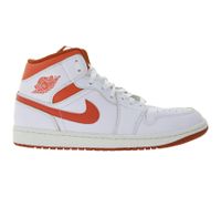 NIKE Air Jordan 1 Mid Herren Sneaker Echtleder Turnschuhe Mid-Top Sneaker FJ3458 160 Weiß/Rot
