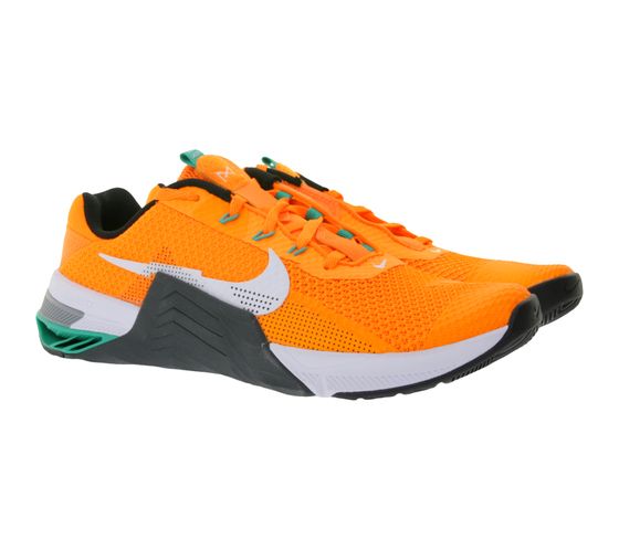 Sneaker da uomo Nike Metcon 7 con sistema di allacciatura bloccabile, scarpe da allenamento CZ8281 883 Arancione Neon