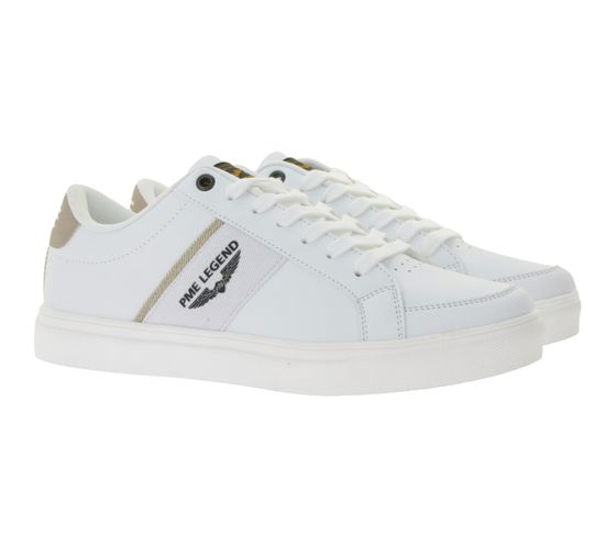 PME LEGEND Eclipse Men's Low-Top Sneakers with Side Textile Overlays Everyday Sneakers Lace-Up Shoes PBO2302070-903 White/Beige