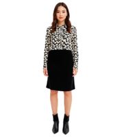 Falda midi acampanada para mujer, elegante falda de punto, 970081, negra Falda midi acampanada para mujer, elegante falda de punto, 970081, negra
