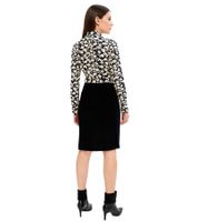 Falda midi acampanada para mujer, elegante falda de punto, 970081, negra Falda midi acampanada para mujer, elegante falda de punto, 970081, negra