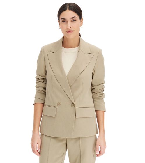 stylish ladies' evening blazer, autumn blazer, business blazer, cotton blazer 963735 Khaki