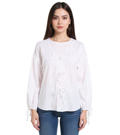 Women's Summer Blouse with Ties, Summer Cardigan, Summer Shirt 943358 White