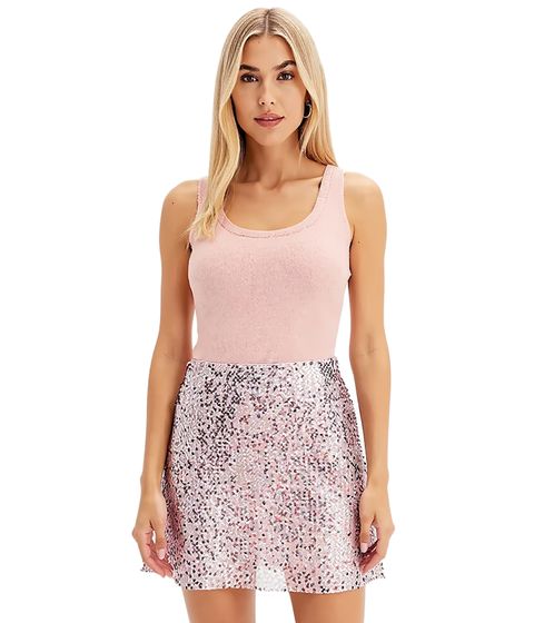 Women's Knit Top, Summer Top, Round Neck, Sleeveless, 937285 Pink
