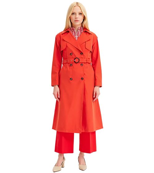 Trench da donna con maniche staccabili, giacca business 903663 Rosso