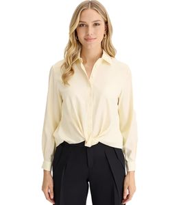 Camicetta estiva da donna leggermente lucida, camicia a maniche lunghe 976599 Giallo Camicetta estiva da donna leggermente lucida, camicia a maniche lunghe 976599 Giallo