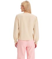 Maglia da donna a maniche lunghe in raso con scollo a V, per tutti i giorni, 946373 Beige Maglia da donna a maniche lunghe in raso con scollo a V, per tutti i giorni, 946373 Beige