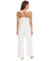 Elegante tuta da donna con scollatura profonda, tuta in chiffon, outfit per le feste, 916982, bianco Elegante tuta da donna con scollatura profonda, tuta in chiffon, outfit per le feste, 916982, bianco
